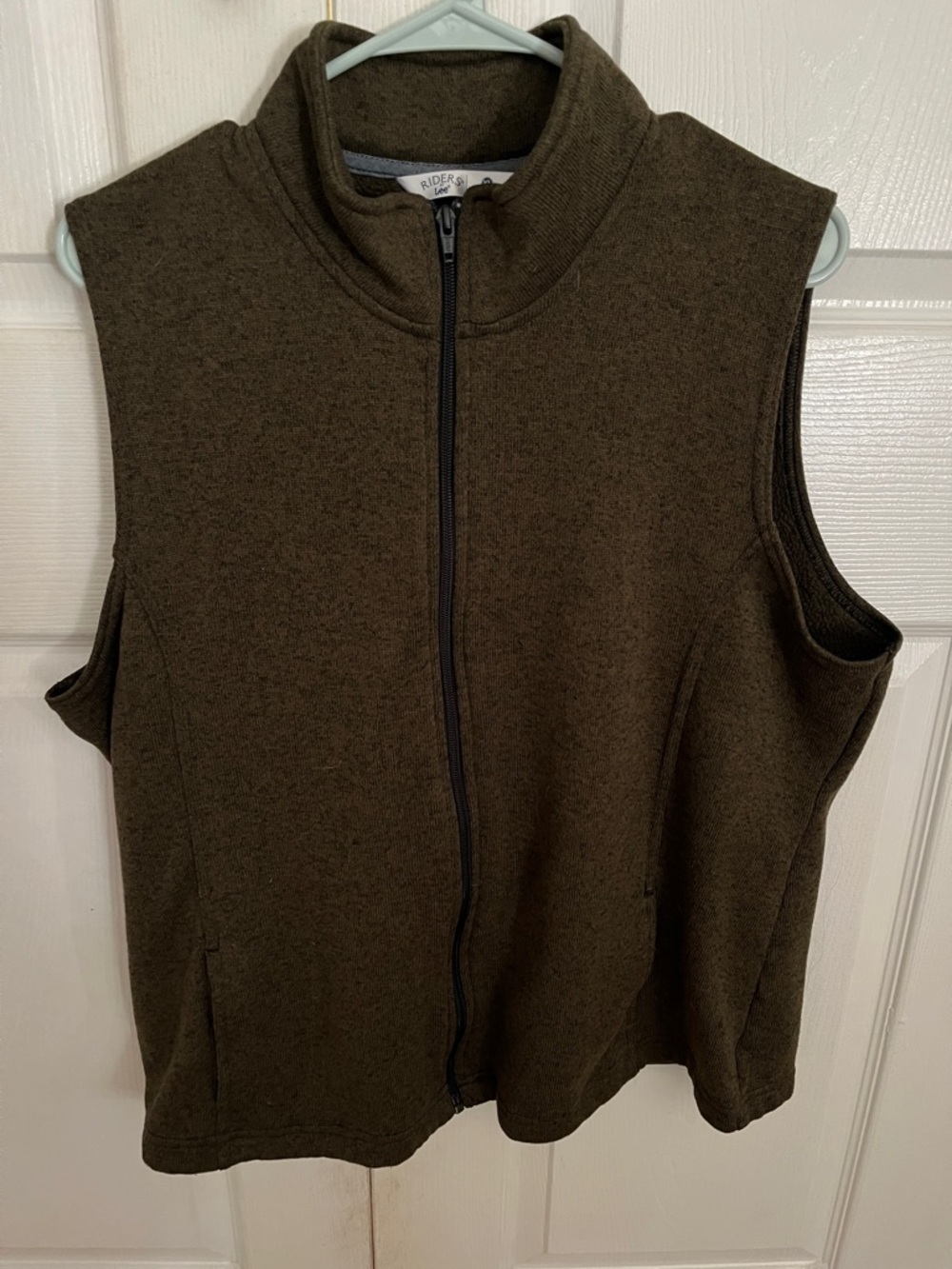 Lee Riders Olive Green Zip-Up Fleece Vest